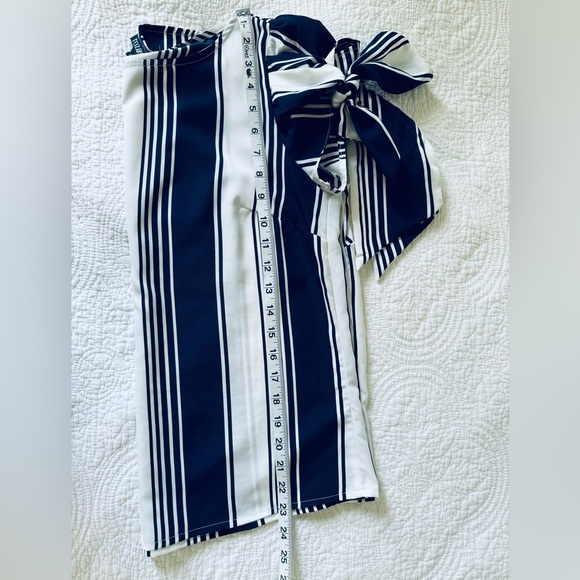 Roz Ali striped short sleeve blouse,M🦋 - Picture 4 of 6